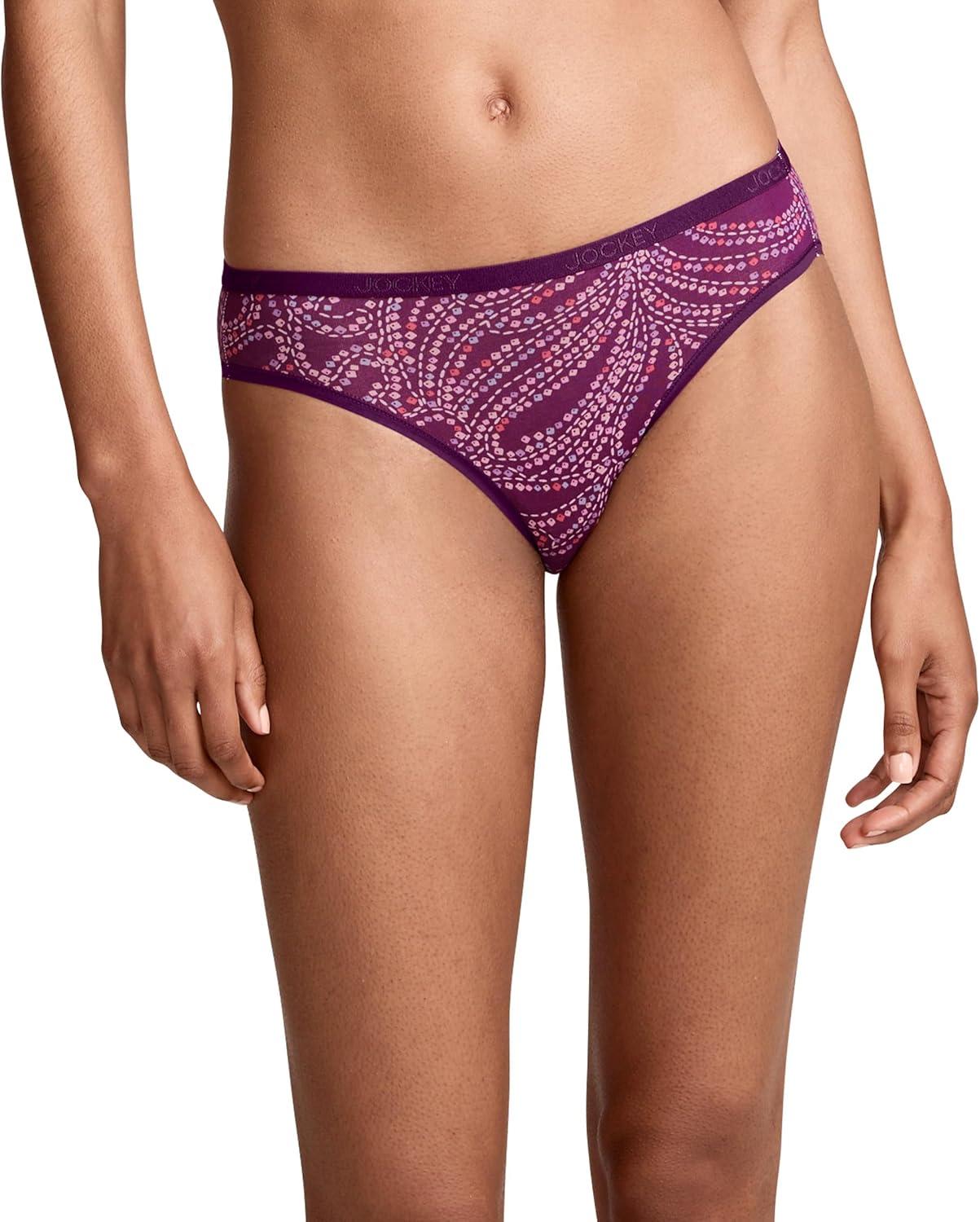 imageJockey Womens Underwear Organic Cotton Stretch Logo Bikini  3 PackLilac Cascade
