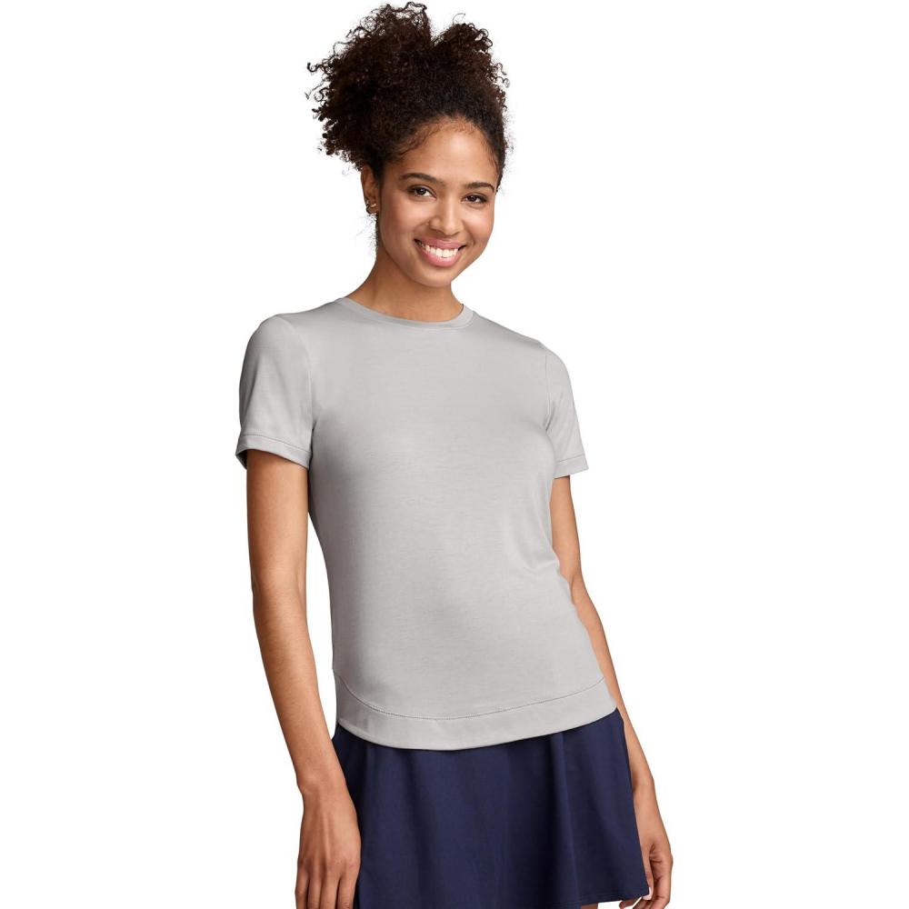 imageJockey Womens Activewear EVERACTIVE Short Sleeve Crew Neck TeeSolid Grey