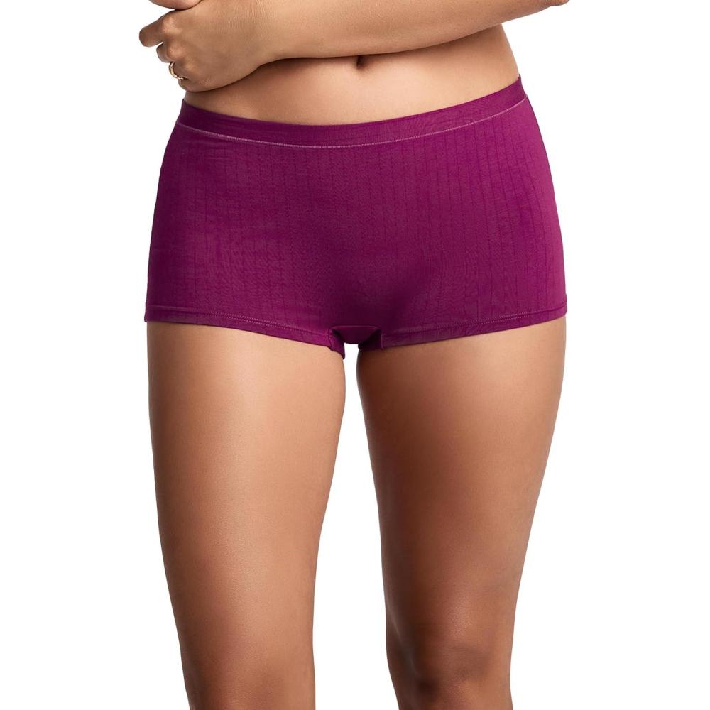 imageJockey Womens Underwear Light ampamp Airy BoyshortDeep Plum