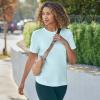 imageJockey Womens Activewear EVERACTIVE Short Sleeve Crew Neck TeeEcho Blue Heather