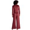 imageJockey Womens Sleepwear Velour Button Top and Wide Leg Pant Sleep SetDeep Cranberry