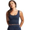 imageJockey Womens Loungewear Cotton Stretch Ruched TankBlue Heather