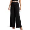 imageJockey Womens Loungewear Cotton Stretch Wide Leg PantBlack