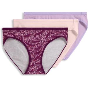 imageJockey Womens Underwear Organic Cotton Stretch Logo Bikini  3 PackLilac Cascade