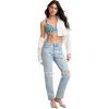 imageJockey Womens Bra Organic Cotton Stretch Triangle BraletteFrayed Teal Floral
