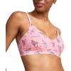 imageJockey Womens Bra Organic Cotton Stretch Triangle BraletteRose Candy Cane