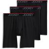 imageJockey Mens Underwear Chafe Proof Pouch Microfiber 85quot Long Leg Boxer Brief  3 PackBlack Night