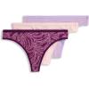 imageJockey Womens Underwear Organic Cotton Stretch Logo Thong  3 PackLilac Cascade