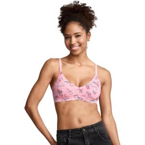 imageJockey Womens Bra Organic Cotton Stretch Triangle BraletteRose Candy Cane
