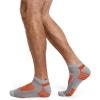 imageJockey Mens Socks Mens Made in America Sport Low Cut Socks  3 PackLight Grey on Libby TealLight GreyLight Grey on Orange