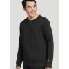 imageJockey Mens Loungewear Lightweight Cotton Blend Fleece Crew SweatshirtBlack Heather