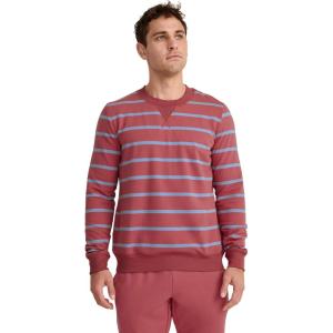 imageJockey Mens Loungewear Lightweight Cotton Blend Fleece Crew SweatshirtSingle Stripe