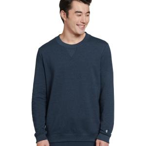imageJockey Mens Loungewear Lightweight Cotton Blend Fleece Crew SweatshirtThunder Blue Heather