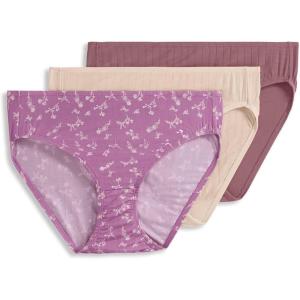 imageJockey Womens Underwear Plus Size Elance Bikini  3 PackFloralIce PeachPurple Haze Spray