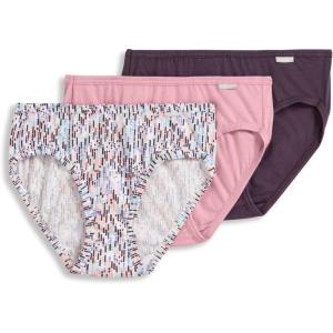 imageJockey Womens Underwear Plus Size Elance Bikini  3 PackPink HarmonyUneven LinesCherry Wine