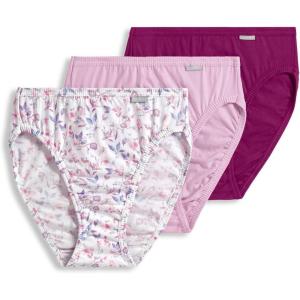 imageJockey Womens Underwear Plus Size Elance French Cut  3 PackChalky PinkPainted Purple MeadowMajestic Berry