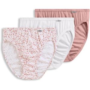 imageJockey Womens Underwear Plus Size Elance French Cut  3 PackDiamond WhitePrim FloralEarth Rose