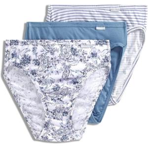 imageJockey Womens Underwear Plus Size Elance French Cut  3 PackFresh CoastMontauk StripePaisley Floral
