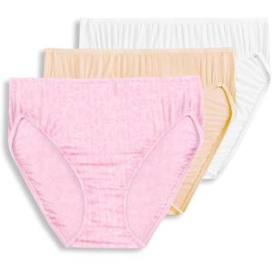 imageJockey Womens Underwear Plus Size Elance French Cut  3 PackFrothy PinkWhiteEgyptian Scroll
