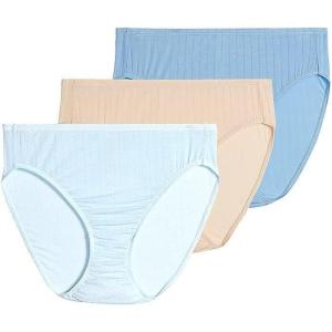 imageJockey Womens Underwear Plus Size Elance French Cut  3 PackGeo LineBarely PeachWatercolor Blue