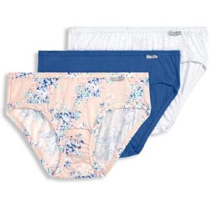 imageJockey Womens Underwear Plus Size Elance French Cut  3 PackMarina BlueSimple Scatter DotSimple Spring Bouquet
