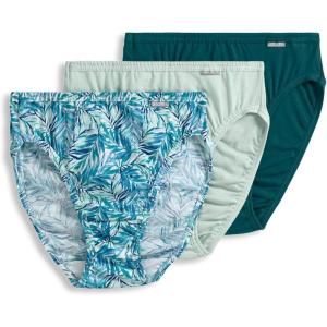 imageJockey Womens Underwear Plus Size Elance French Cut  3 PackSubtle MintPlacid Blue PalmDeep Lagoon