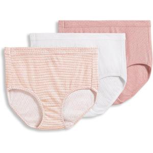 imageJockey Womens Underwear Supersoft Breathe Brief  3 PackWhiteSeashell RoseNeutral Rose Horizon