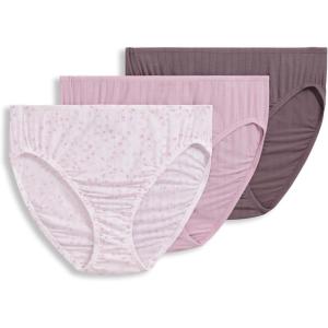 imageJockey Womens Underwear Supersoft French Cut  3 PackMauve Layered Floral SprigSmokey PurpleTwilight Sands