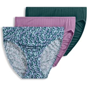 imageJockey Womens Underwear Supersoft French Cut  3 PackNoisy PrintSilver PlumCactus Pine