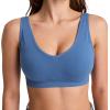 imageJockey Womens Bra Seamfree Cotton Blend Light Support BraletteTrue Blue