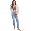 imageJockey Womens Bra Seamfree Cotton Blend Light Support BraletteTrue Blue
