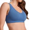 imageJockey Womens Bra Seamfree Cotton Blend Light Support BraletteTrue Blue