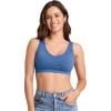imageJockey Womens Bra Seamfree Cotton Blend Light Support BraletteTrue Blue