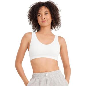 imageJockey Womens Bra Seamfree Cotton Blend Light Support BraletteDiamond White