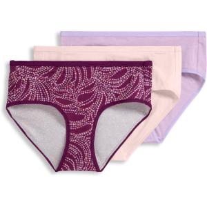 imageJockey Womens Underwear Organic Cotton Stretch Logo Hipster  3 PackLilac Cascade