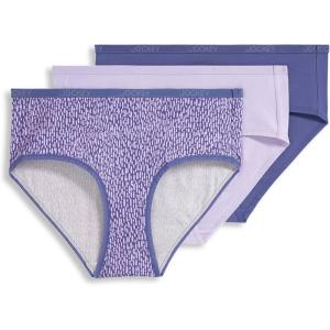 imageJockey Womens Underwear Organic Cotton Stretch Logo Hipster  3 PackPurple PhantomViolet VeilFuture Dusk