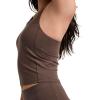 imageJockey Womens Activewear EVERACTIVE Racerback Crop Tank with Builtin BraChocolate