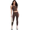 imageJockey Womens Activewear EVERACTIVE Racerback Crop Tank with Builtin BraChocolate