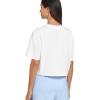 imageJockey Womens Loungewear Cotton Stretch Sleep Crop TopWhite