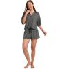 imageJockey Womens Sleepwear Waffle Sleep ShortBlack Heather