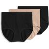 imageJockey Womens Shapewear Skimmies Cotton Stretch 360 Tummy Smoothing Brief  3 PackBlackLightBlack