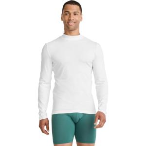 imageJockey Mens Baselayer Cotton Stretch Long Sleeve Mock Neck TeeDiamond White