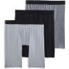 imageJockey Mens Underwear Active Ultra Soft Modal 9quot Long Leg Boxer BriefBlackLantern GreyMid Grey