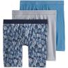imageJockey Mens Underwear Active Ultra Soft Modal 9quot Long Leg Boxer BriefBlue ChambrayChevron ImpressionsGrey Dove