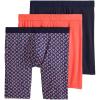 imageJockey Mens Underwear Active Ultra Soft Modal 9quot Long Leg Boxer BriefTrue NavyGlowing GeoTropical Coral