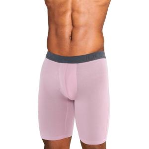 imageJockey Mens Underwear Active Ultra Soft Modal 9quot Long Leg Boxer BriefSmokey PurpleBattleship GreyDeep Lagoon