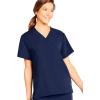 imageJockey Unisex Scrubs Classic Unisex One Pocket Stretch Scrub TopBlue