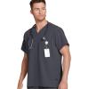 imageJockey Unisex Scrubs Classic Unisex One Pocket Stretch Scrub TopCharcoal