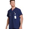 imageJockey Unisex Scrubs Classic Unisex One Pocket Stretch Scrub TopNew Navy