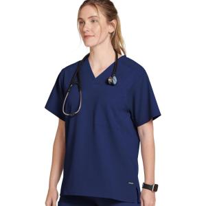 imageJockey Unisex Scrubs Classic Unisex One Pocket Stretch Scrub TopNew Navy